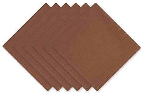 DII Solid Napkin Set Collection, 20x20, Leather Brown, 6 Piece