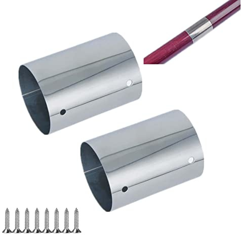 KMERCE 2pcs 45mm Stainless Steel Straight Handrail Fittings Pipe Fitting Fitting Railing and Stair Ramp Connector