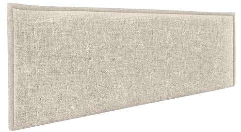 DHOME Plain Natural Leinen Kopfteil mit Einfassung gepolstertes Kopfteil Bett Modernes Schlafzimmer TOP Trending (Beige, 160cm (Betten 150/160))