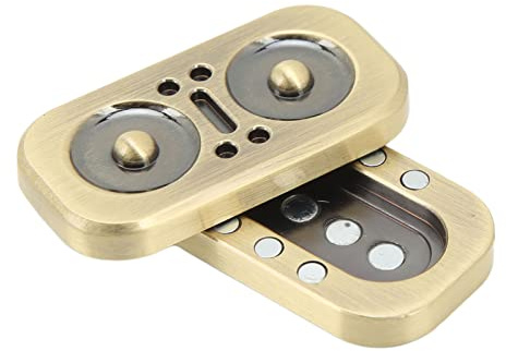Fockety Magnetische Fidget Slider - Metall Poker Push Card für Erwachsene, ADHD Autismus Sensory Relief Spielzeug (Gold)