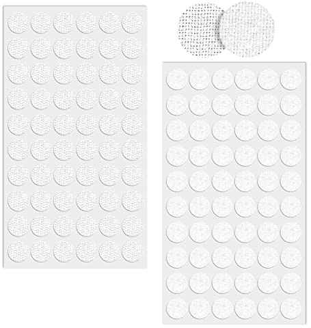 20mm Klettpunkte Selbstklebend, 100 Stück Weiß Klett Klebe Punkte Rund | Klettverschluss Selbstklebend, Self Adhesive Klettband Klettstreifen für Schule Lernmaterial, Weihnachtskarten, Klettmappen