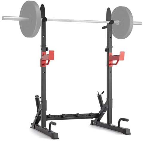 VEVOR Squat Stand Power Rack, multifunktionaler Langhantelständer mit Haken, Aufbewahrungsaufsatz für Hantelscheiben, verstellbare freie Bankdrückständer, maximale Belastung 600 Pfund, Stahl-Übungs-Sq