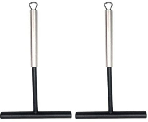 Hlsicnalm 2Pcs Crepes Distributors Silicone Stainless Steel Crepes Spatula Spreader for Crepes Pancakes Baking Cooking Kitchen