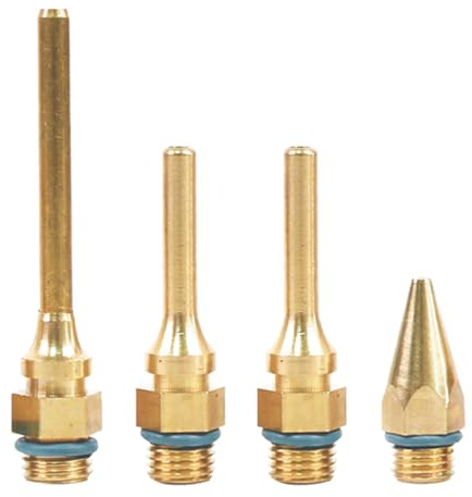Tiardey 4 pezzi ugello per pistola per colla a caldo, ugello per pistola per colla accessori per utensili di ricambio punta in rame, 2,0 x 34 mm, 2,0 x 50 mm, 3,0 x 50 mm, 2,0 x 70 mm