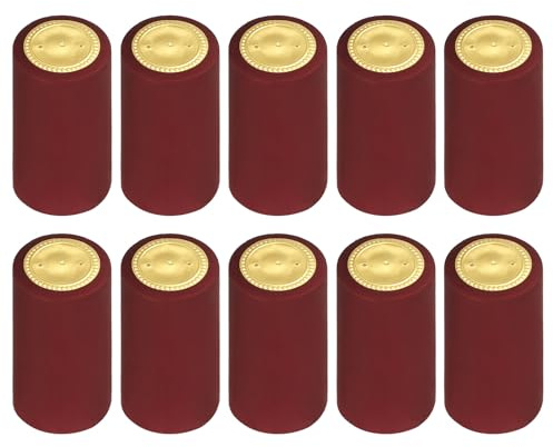 uxcell 100Pcs PVC Heat Shrink Wine Bottle Caps, 30mm/1.18 Wine Shrink Wrap Sleeves Caps Shrink Cap Bottle Seals for Making Wine Cellars and Home Use, Burgundy