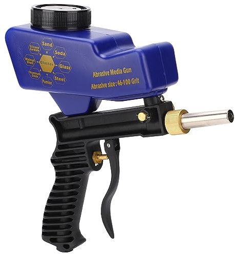 Pistola per sabbiatura, spray per sabbiatura, alimentazione a gravità, 600 cc, 18 once, capacità serbatoio 7,0 scfm, 198 l/min, 6000 giri/min, dispositivo a spruzzo, dimensioni