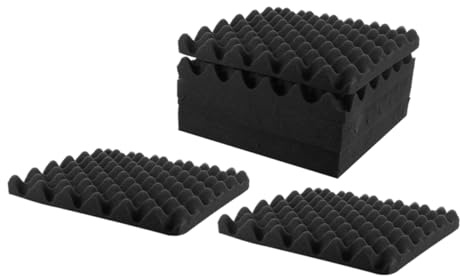 8pcs Acoustic Panels Soundproof Cotton Wall Treatment Black | Self Adhesive Pads, for Home Theatres and Piano Rooms, Easy Installation, Enhanced Soundproofing