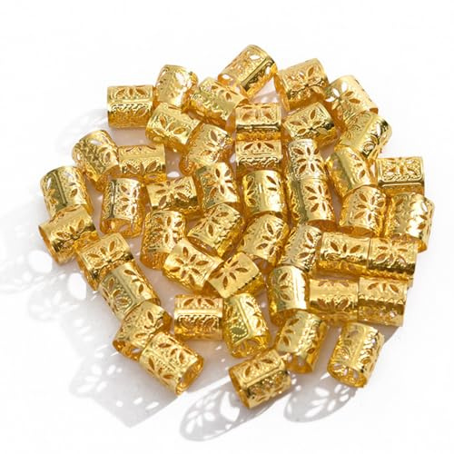 SGERUFZ 100 Piezas Cuentas, Anillos Ajustables de Aluminio para Rastas, Decoración para el Pelo Trenzado, Adornos para el Cabello, Complementos, Decoración de Trenzas, Decoración para Festivales