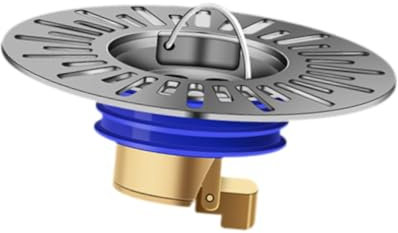 perfk Tappo di Scarico a Pavimento autochiudente antiodore, Tappo di Scarico a Pavimento in Alluminio, Tappo antiodore per lavandini, docce, vasche da Bagno, Grigio