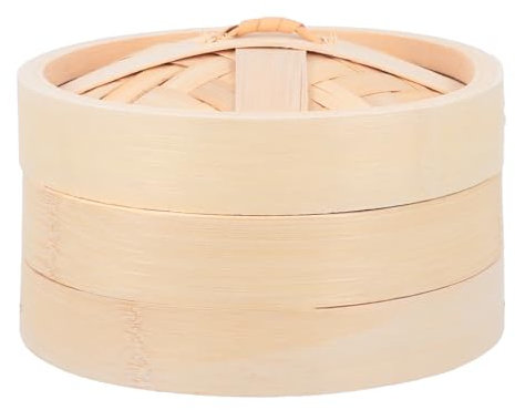 Hohota 3 Pcs Chinese Dim Sum Cookers 8 Inch Bamboo Steamers Steaming Tray Dessert Dumpling Lotus Leaf Rice Cooking Tools with Cover