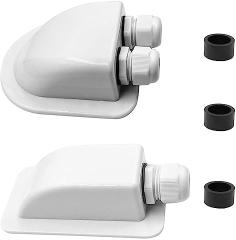 XIAQICA 2 Piezas Pssacavo per Tetto 2/1 Cable Entry ABS Passacavo Impermeabile Scatola Impermeabile Passacavo Pannello Solare per Fissaggio al Tetto Tipo Cavi per Caravan Barca e Camper
