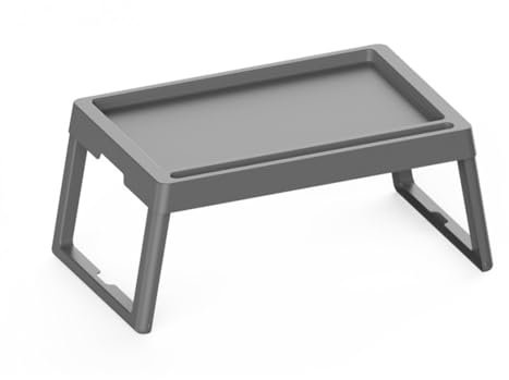 Practic Table pliante portable | Plateau de petit-déjeuner pliable en plastique robuste 26 x 61,5 x 35,5 cm | Tablette de lit idéale pour ordinateur portable, manger, jardin | Peu encombrant et léger