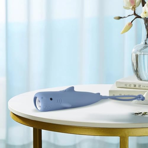 YZYOE Rechargeable requin LED lampe de poche, mignonne lampe de poche en silicone en forme d'animal, Confortable Touch Long Press pour régler la luminosité éclairage extérieur Lumière créative.