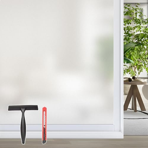 aboveBED fensterfolie Blickdicht 30X200 cm, sichtschutzfolie Fenster selbsthaftend, milchglasfolie Fenster blickschutz, klebefolie Fenster Folie Anti UV für Zuhause Bür