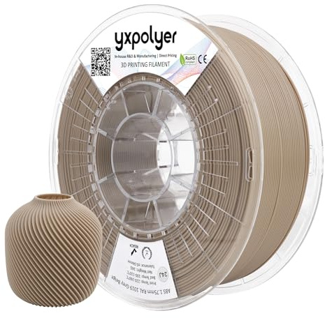 YXPOLYER ABS+ Filament ABS Filament Geruchsarm 3D-Druck-Filament, 1,75 mm 1 kg Marmor Tan Graubeige Für Innenräume geeignet Wohnraumfreundlich