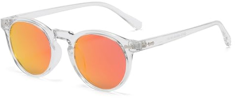 LJCZKA Vintage Runde Polarisierte Sonnenbrille Herren Damen Retro Sonnenbrille Rund Polarisiert Brille UV400 Schutz