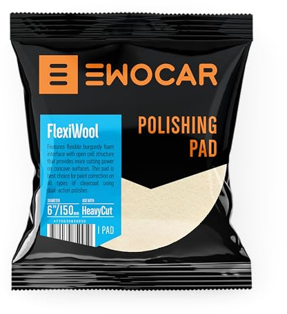 Ewocar FlexiWool 165/150 Polierpad – Flexibel & Effektiv für konkave Flächen – Optimiert für Cutting mit Heavy Cut & Heavy Cut+ – Verbesserte Anpassung & Schleifleistung