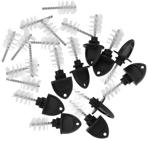 PRETYZOOM 20pcs Beer Tap Cleaning Brush Set Reusable Beer Faucet Plug Brushes Stainless Steel Wire for Home Brew Bar Accessories Black and