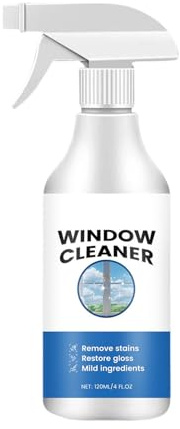 Spray nettoyant pour vitres | 120 ml sans traces | Détachant pour intérieur et extérieur - Pour pare-brise d'hôtel, maison, restaurant, voiture, camion, rétroviseur