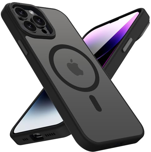 KPPIT for iPhone 14 Pro Max case,Black | Compatible with MagSafe,Translucent Matte,Slim Shockproof