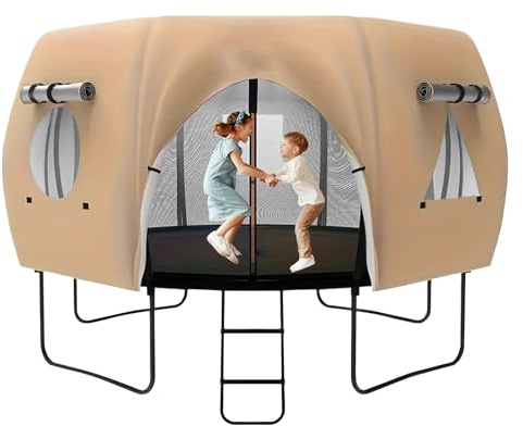 Hobngmuc Housse d'pour Trampoline | Protection UV Extérieure Contre Le Soleil | Pare Soleil Et Accessoire De Toit pour Trampoline De Jardin De 4,2 Mètres