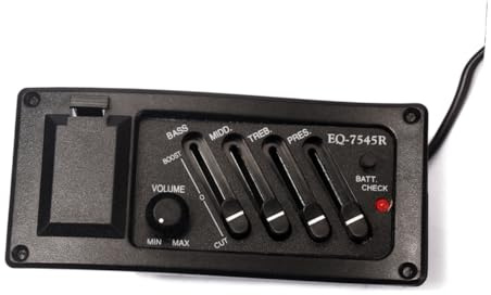 ABOOFAN Gitarren-tonabnehmer Mit Equalizer Untersteg-pickup Akustikgitarre Vorverstärker Montageklemme Lautstärkeregler Anschlusskabel - Stecker Schwarz