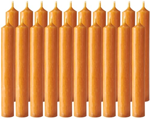 BRUBAKER 20er Pack Bienenwachskerzen - 10% Bienenwachs | 9,5 cm Spitzkerzen für Geburtstag oder Partydekoration - Kleine Stabkerzen mit 1,25 cm Durchmesser - Honigduft