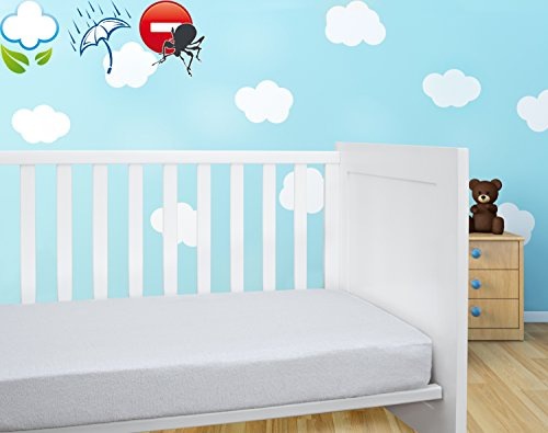 Savel - Matratzenschoner 70x140 cm | Anti-Milben | Frottee aus 100% Baumwolle | Matratzenhülle Atmungsaktive und Wasserdichter | Oeko-TEX Zertifiziert - Weiß