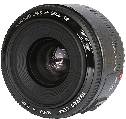 Yongnuo Objectif grand angle Objectif à focale fixe pour Canon 500D/600D/650D 700D//5D/5D Mark II/5D Mark III/5Ds/5Ds R/6D/7D/7D Mark II, etc. + étui de protection Tarion