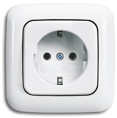 Busch- Jaeger Reflex SI Komplett-Sets - Alpinweiß (1x Steckdose, 1x Rahmen 1fach)