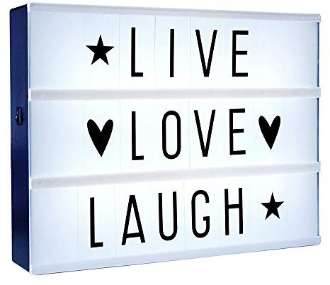 Monsterzeug LED Light Box, Leuchtkasten zum Selbstgestalten, 85 auswechselbare Buchstaben Zeichen, Batteriebetrieben, 22 x 29 cm