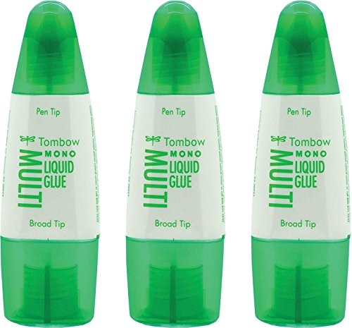 Tombow PT-MTC - Colla liquida a due punte, 25 g 3er Pack Multi Talent.