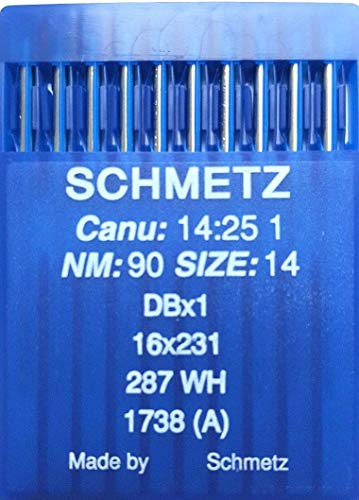 Schmetz Nähmaschinennadeln – CANU 14:25 1, DB x 1, 16 x 231, 287 WH – für industrielle Nähmaschinen, 90/14