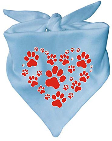 Hunde Dreiecks Halstuch (Fb: hellbau) (Gr. 2 (68 cm)) Herz aus Pfoten