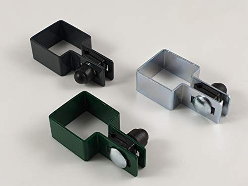 3 Stück Endschelle quadratisch im SET 60x60mm grün für Ø6mm Draht, Zaunschelle