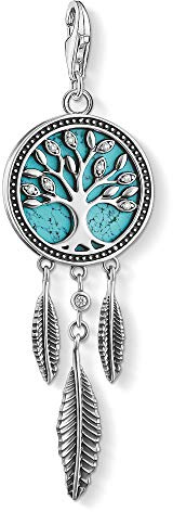 THOMAS SABO Damen Charm-Anhänger Traumfänger Baum türkis 925 Sterlingsilber 1844-646-17