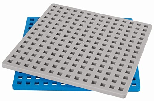 Plus-Plus- Geniales Konstruktionsspielzeug, Grundplatte, Basisplatte, Grau und Blau, 2 Teile Ingegnoso Giocattolo da Costruzione, Piastra di Base, Grigio e Blu, 2 Pezzi, Colore, 9603840