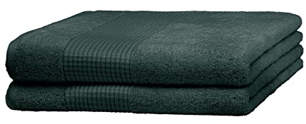 Merana Rome Handtuch Set | saugstark, weich und fusselfrei | Frottier Luxus Qualität | 100% Baumwolle | Oeko-TEX | 590 GSM (Jungle Green, 2 x Duschtücher (70x140cm))