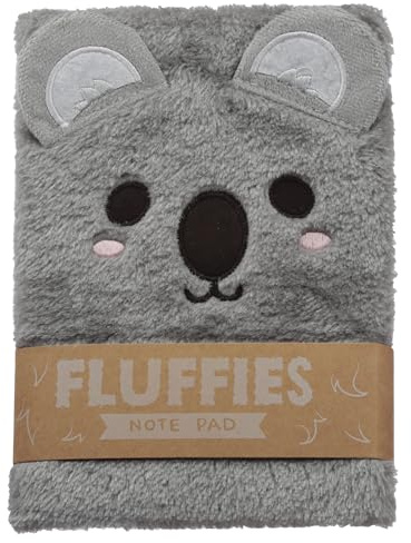 Puckator Adoramals Koala Plush Fluffies A5 Notebook - School Teacher Student Homework Study Planner Notepad - Collage University Essentials Journals Planners - Jotter Uni Gifts Stationery Supplies