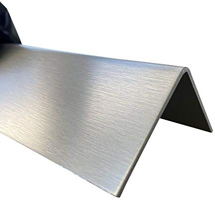 Winkel Profil V2A, 1000mm Edelstahl Winkel 50x25 mm Schenkelinnenmaß aus Edelstahl k240 gebürstet 1 mm stark Eckschutz Edelstahl, Edelstahl L-Profil,