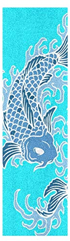 Mnsruu Tierkreis Fische Fisch Koi Skateboard Griffband Sandpapier Griptape Rutschfestes Blasenfrei Blatt 1 Stück Longboard Aufkleber Scooter 22,9 x 83,8 cm