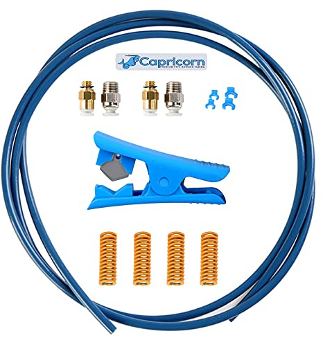 Creality Capricorn Bowden Schlauch XS Serie, PTFE Schlauch Teflonschlauch für 3D-Drucker 1,75 mm Filament mit PC4-M6 und PC4-M10 Pneumatik-Anschlussstücke und Schlauchschneider für alle 3D-Drucker