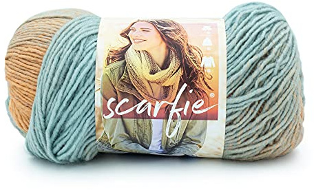 Lion Brand Yarn Scarfie-Garn, Seafoam/Clay
