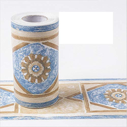 Guest Ruyunlai Frise Murale Adhesive Bordure Papier Peint Frise Autocollante pour Cuisine, Salle de Bains, Plafond, Salon, Chambre Décoration Murale Géométrie rétro 10.6cm X 1000cm