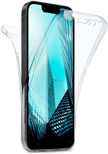 moex Double Case für Apple iPhone 13 Hülle Silikon Transparent, 360 Grad Full Body Rundum-Schutz, Komplett Schutzhülle beidseitig, Handyhülle vorne und hinten - Klar