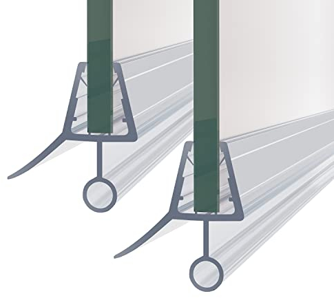 Transparent Ersatz Wasserabweiser Duschdichtung 4 mm/ 5 mm/ 6 mm für Glastür Duschtüren Duschwand Badewanne Duschkabine -2 Stück (80CM)
