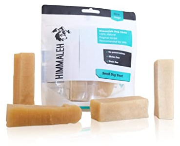 Himmaleh Yak Chews for Dogs - Dog chews for dogs small and puppies (pack of 4) - Protein Rich Dog Chews Long Lasting Natural - Yak Milk Chews - Yak Bars for Dogs - Healthy Yak Snack for small Breeds