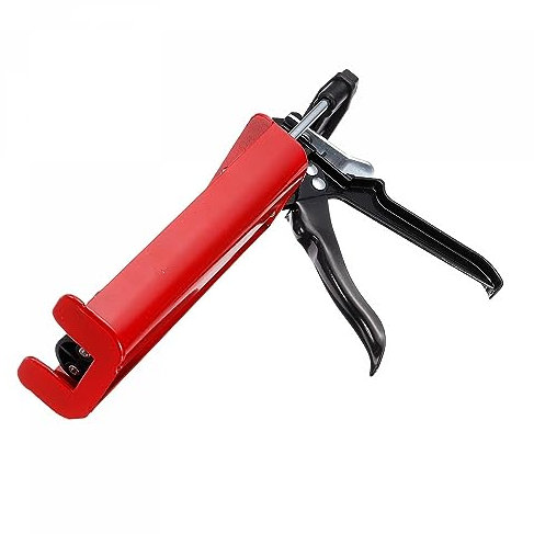 sourcing map Manual Adhesive Application Applicator, Dual Component Cartridges Epoxy Caulk Gun, 25:1 Thrust Rate for 400 ML (1:1), Red