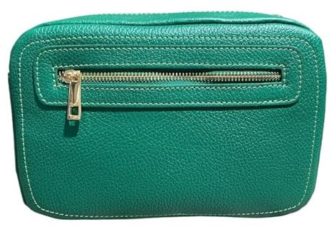 Miss B Borsa Tracolla Donna, Pochette doppio scomparto, Borsa Donna Misura Piccola, Vera Pelle Made in Italy, Borsetta DonnaRagazza (verde smeraldo)