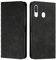 KOUYI Kompatible mit Samsung Galaxy A40 Hülle, Retro Premium PU Leder Weich TPU Klapphülle Kartenfächer Magnetic Standfunktion Flip Wallet Shockproof Handyhülle (Schwarz)